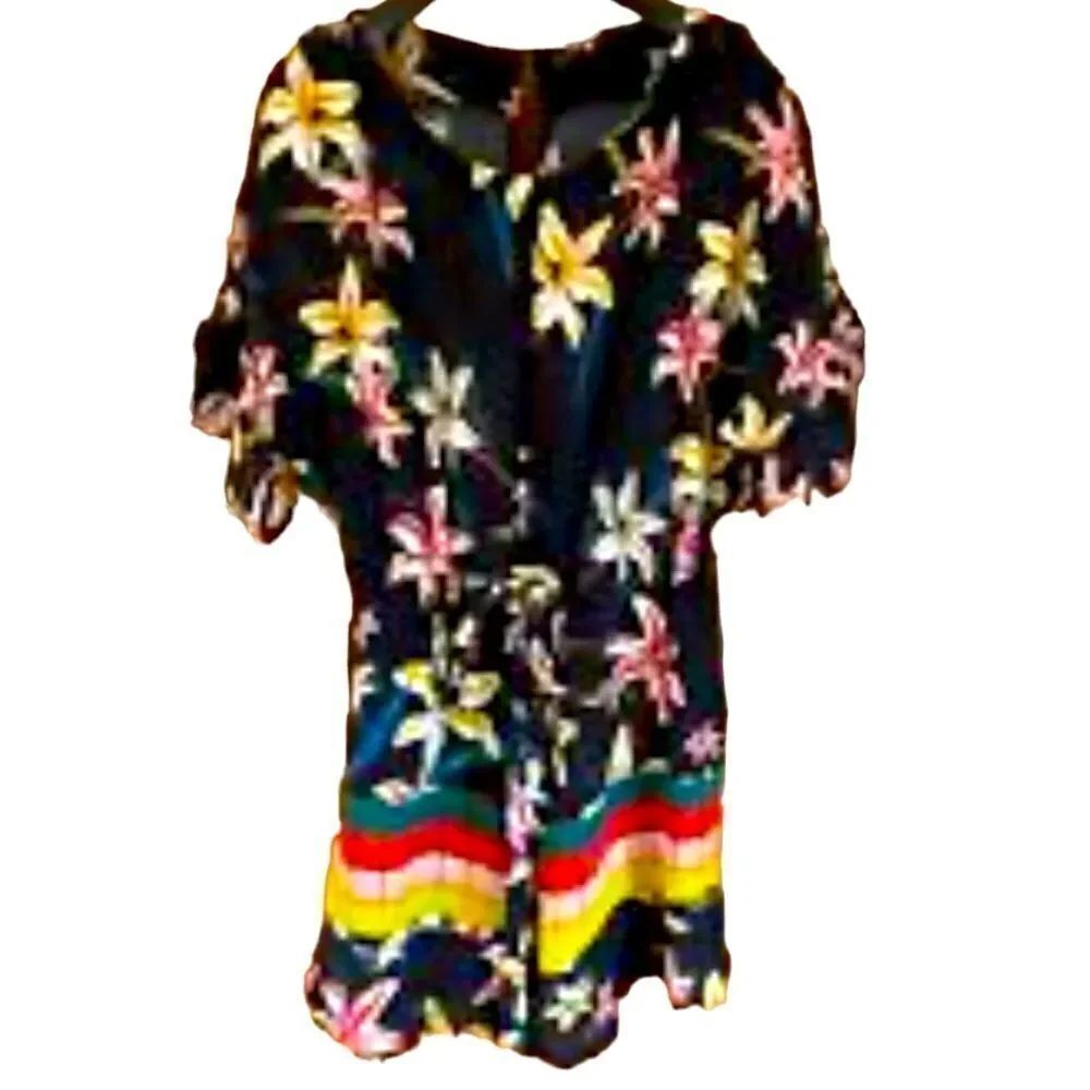 Bl^nk London Anthropologie Boho Floral Festival Romper Playsuit Size Small